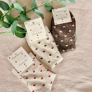 Chaussettes scintillantes glitter ZAHO - Petits coeurs ❤️🤎