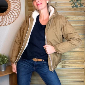 Parka Imperméable LOUISE COURT sherpa - Camel - LAURA JO