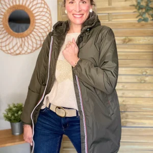 Parka Imperméable LOUISE LONG fourré - Kaki - LAURA JO (DÉSTOCKAGE sur Taille S)