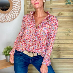 Chemise imprimé Liberty, col victorien volanté YSÉE