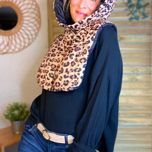 Col capuche amovible ARCHIE - Noir Léo 🐆