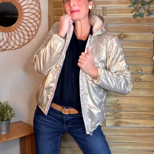 Parka Imperméable LOUISE COURT sherpa - Doré - LAURA JO (DÉSTOCKAGE sur Taille L)