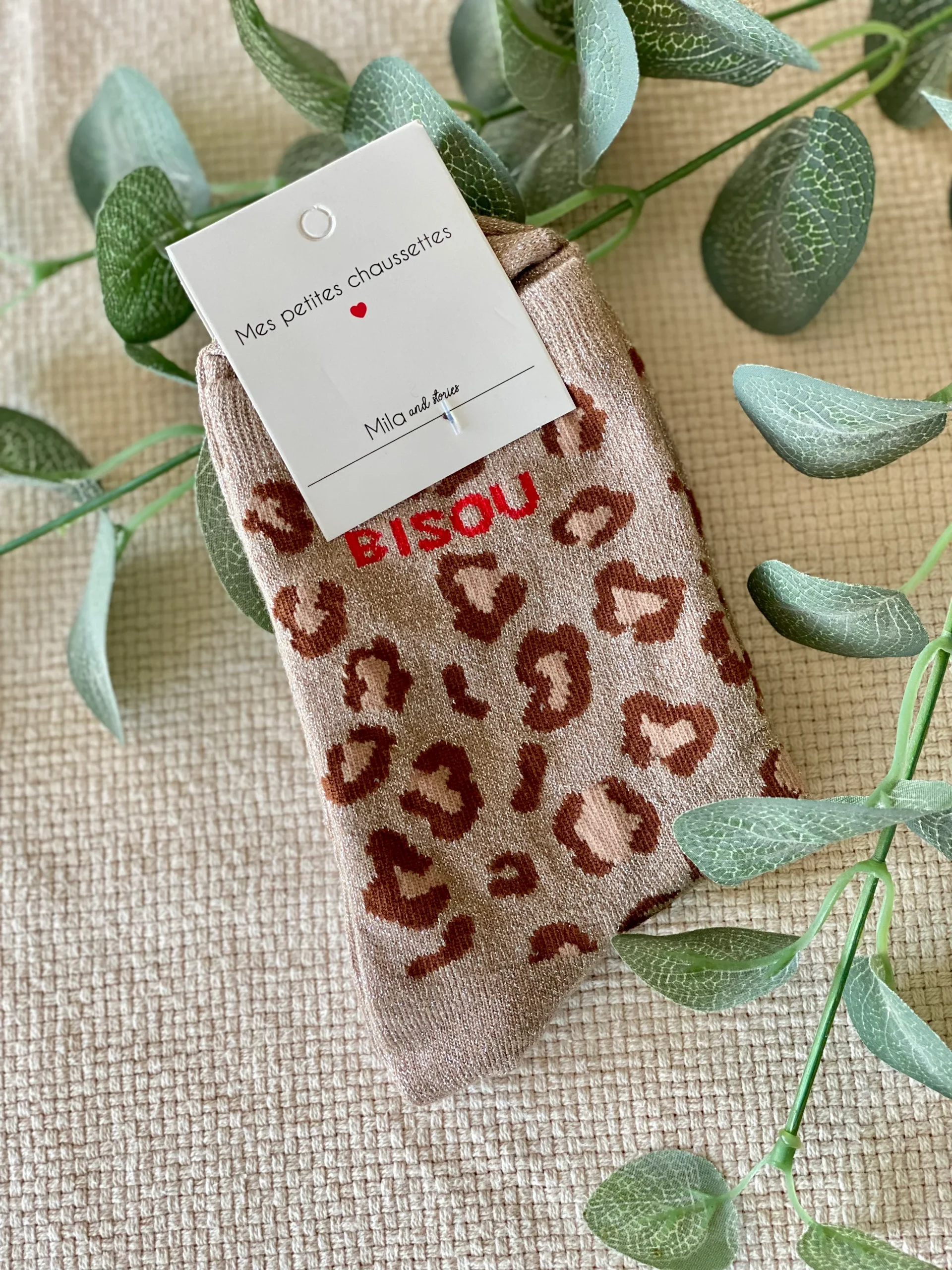 Chaussettes ZORA - Léo taupe 🐆 – Image 2