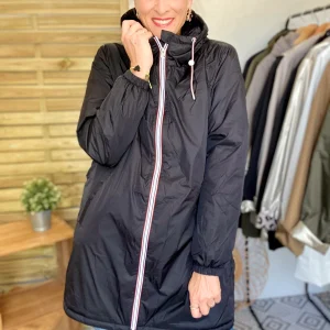 Parka Imperméable THELMA LONG fourrée - Noir - LAURA JO (DÉSTOCKAGE Tailles S et 4XL)