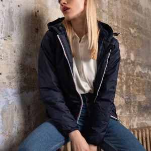 Parka Imperméable LOUISE COURT fourré - Bleu marine - LAURA JO