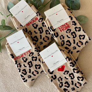 Chaussettes ZORA - Léo beige 🐆