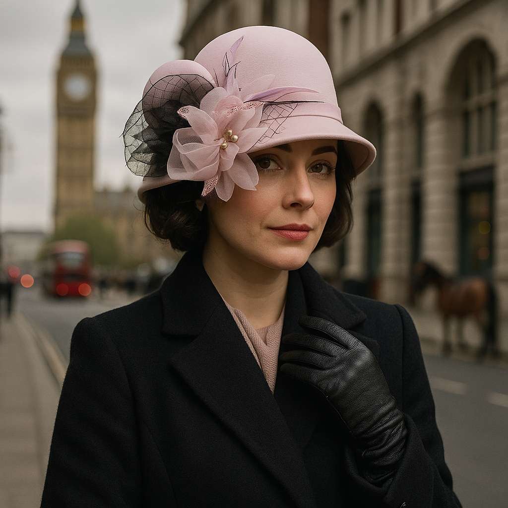 Chapeau Melon.Cloche Femme à Fleur