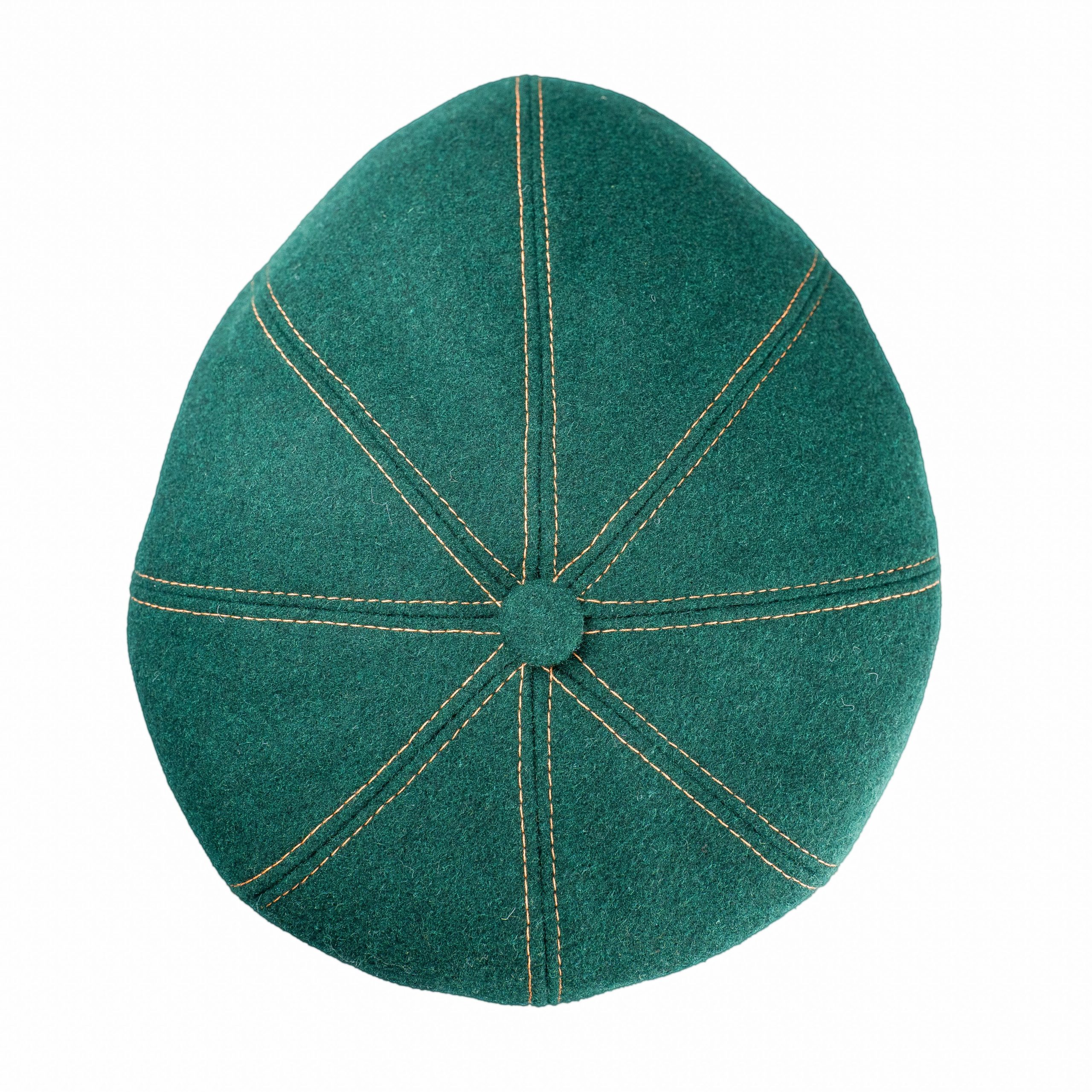 Casquette plate/Béret - Laine verte – Image 8