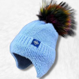 Bonnet à Pompon Laine Bleue !