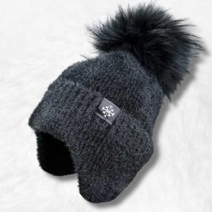Bonnet à Pompon en Laine Noir !