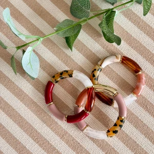Bracelet jonc élastiqué motif Léo 🐆 ÉMILIA