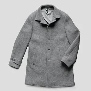 Car coat en laine boulochée – gris souris – Made to Order