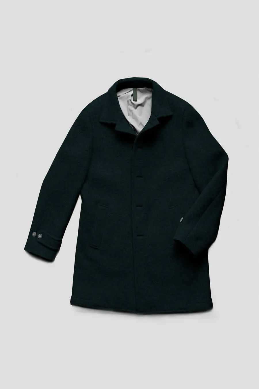 Car coat en laine boulochée – British racing green