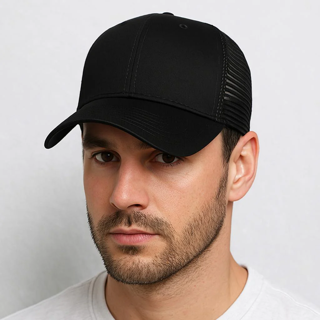 Casquette Trucker Grande Taille noir – Image 2