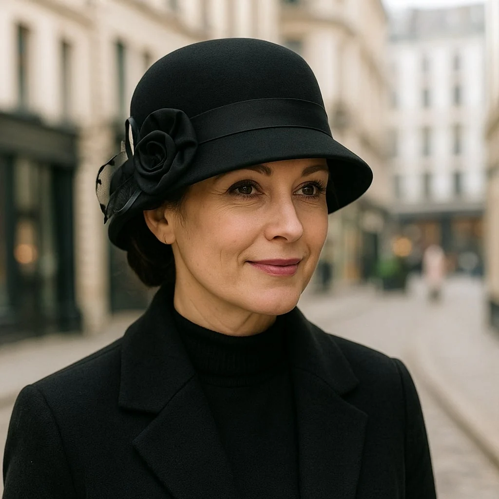 Chapeau Melon Cloche Femme Fleur – Image 2