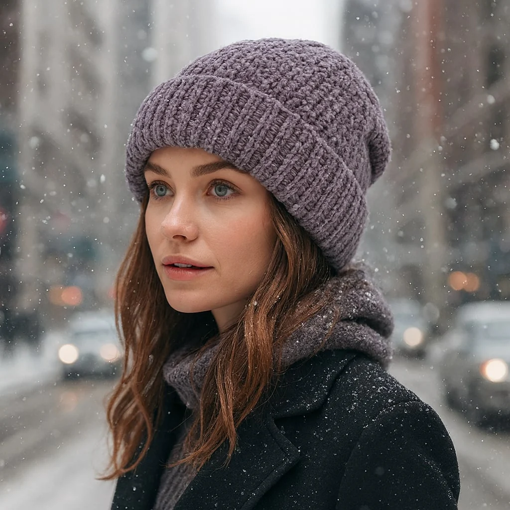 Bonnet Femme en velours côtelé doux - VelvyWarm – Image 2