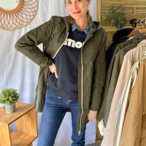 Coupe vent imperméable ANNA LONG léger LAURA JO - Kaki