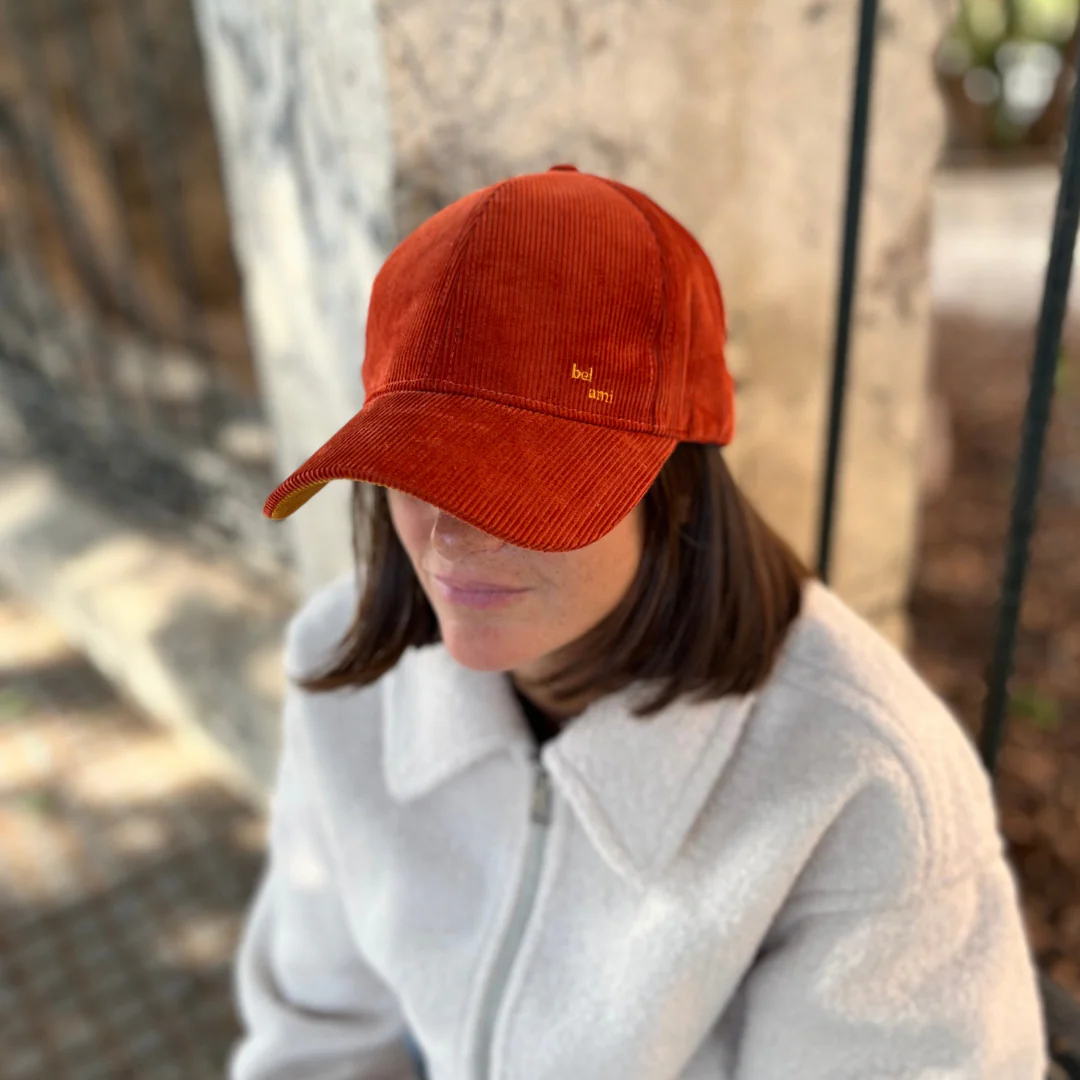 Casquette - velours cotelé orange – Image 3