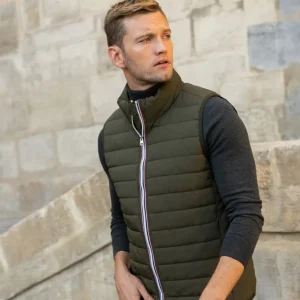 Doudoune Homme sans manche matelassée PAUL - Kaki - LAURA JO - SOLDES