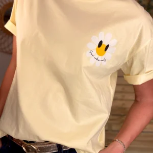 Tee shirt Good Vibes MARGUERITE 🌼 Jaune - SOLDES