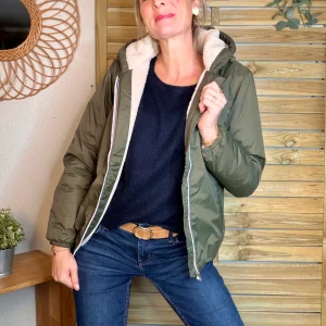 Parka Imperméable LOUISE COURT sherpa - Kaki - LAURA JO