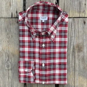 Chemise Gianni en coton gratté – rouge/noir