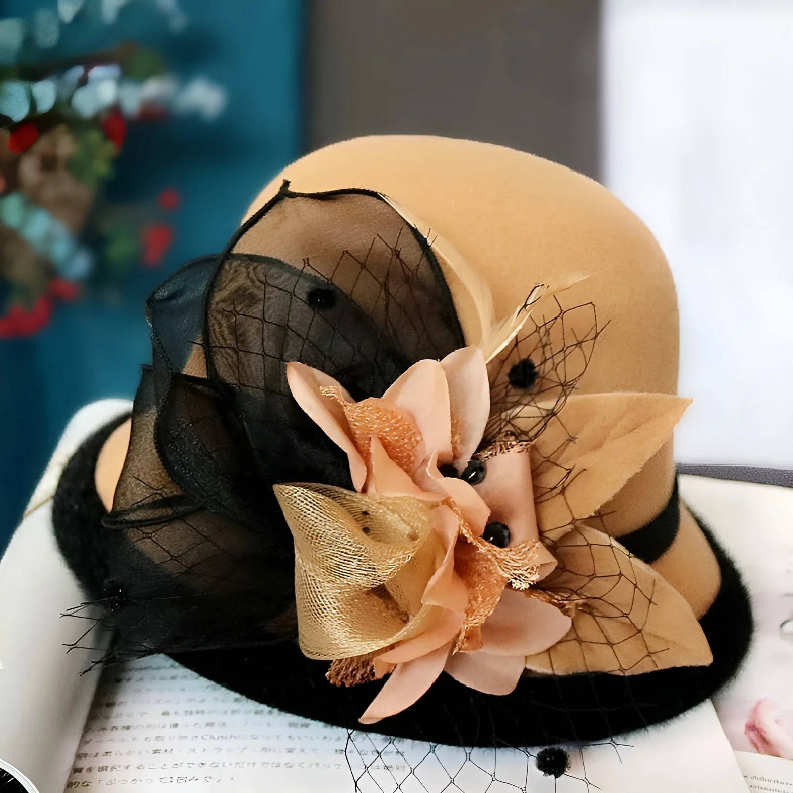 Chapeau Melon.Cloche Femme à Fleur – Image 6