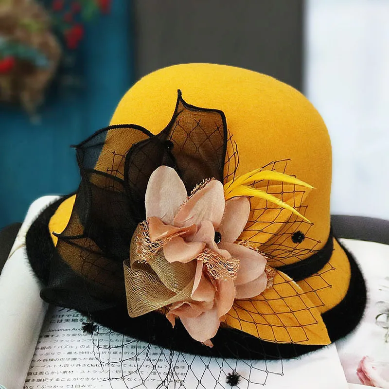 Chapeau Melon.Cloche Femme à Fleur – Image 3