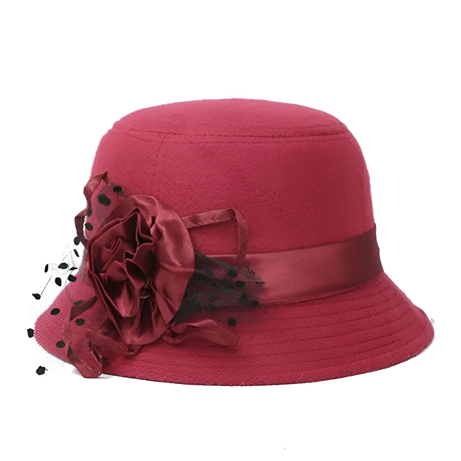 Chapeau Melon Cloche Femme Fleur – Image 7