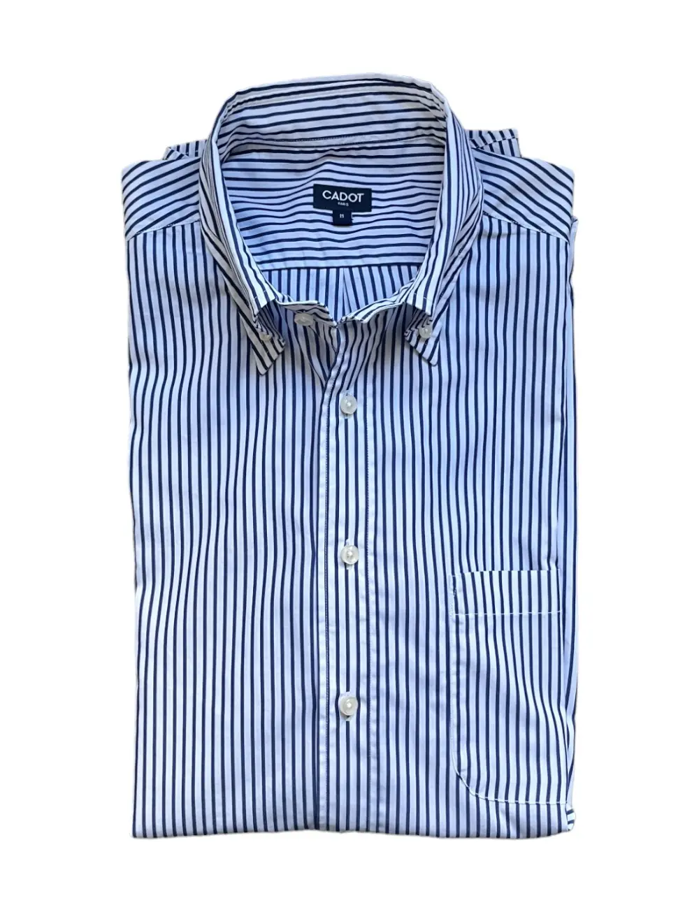 Chemise button-down popeline – rayures bengal navy – Image 2