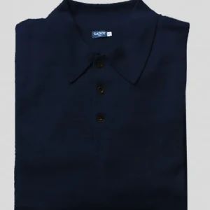 Polo en laine Mérinos – bleu marine