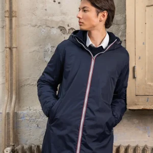 Parka Imperméable Homme LOUIS* LONG sherpa Bleu marine - LAURA JO