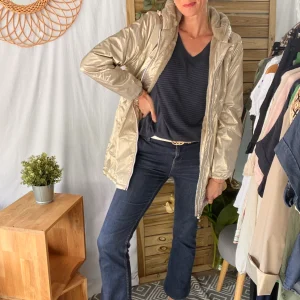 Parka Imperméable LOUISE LONG fourré - Doré - LAURA JO