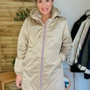 Parka Imperméable LOUISE LONG fourré - Sable irisé - LAURA JO