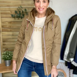 Parka Imperméable THELMA MI-LONG fourré - Camel - LAURA JO