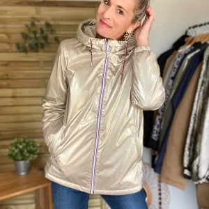 Parka Imperméable THELMA MI-LONG fourré - Doré - LAURA JO