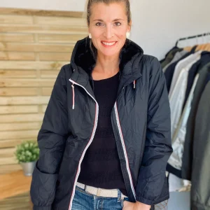 Parka Imperméable THELMA MI-LONG fourré - Noir - LAURA JO