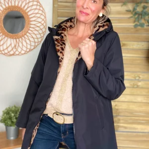 Parka déperlante fourrée Léo ALBANE - Noir