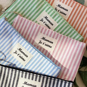 Pochette XL rayée «Maman je t’aime» - SARAH