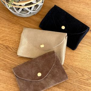 Porte monnaie / porte carte XL+ en cuir daim - BASILE