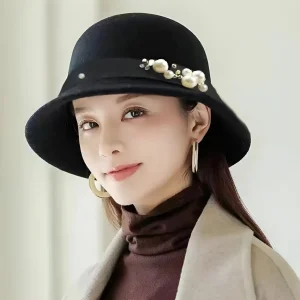 Chapeau Melon Cloche Femme - Perle