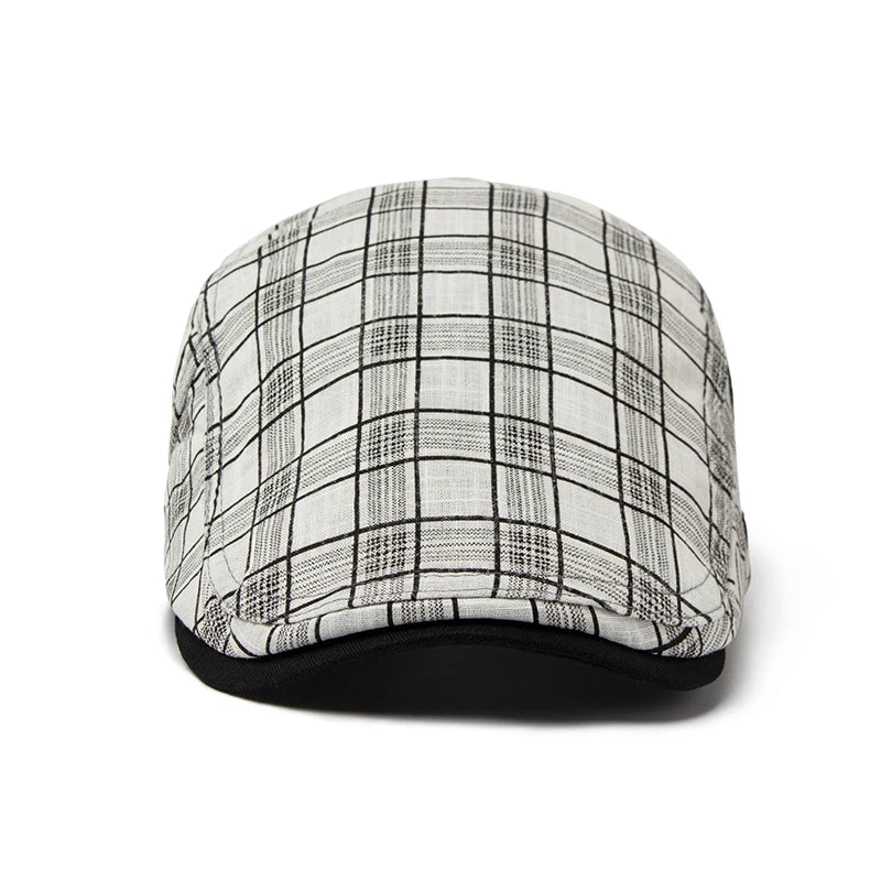 Béret Homme Réglable en Coton avec Motif Carreaux - Pixel – Image 3