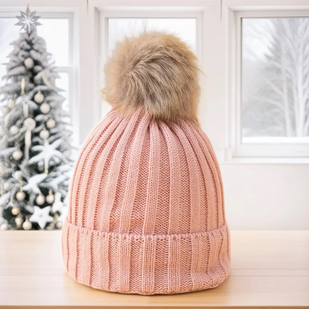 Bonnet Femme en Maille Classique avec Pompon - Glacie – Image 9