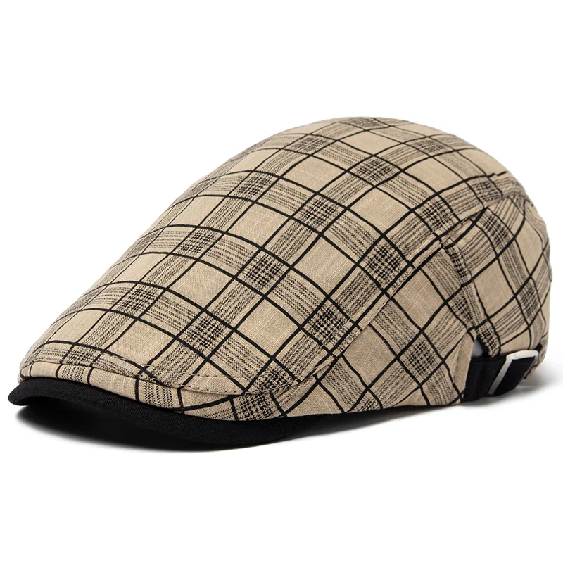 Béret Homme Réglable en Coton avec Motif Carreaux - Pixel – Image 9