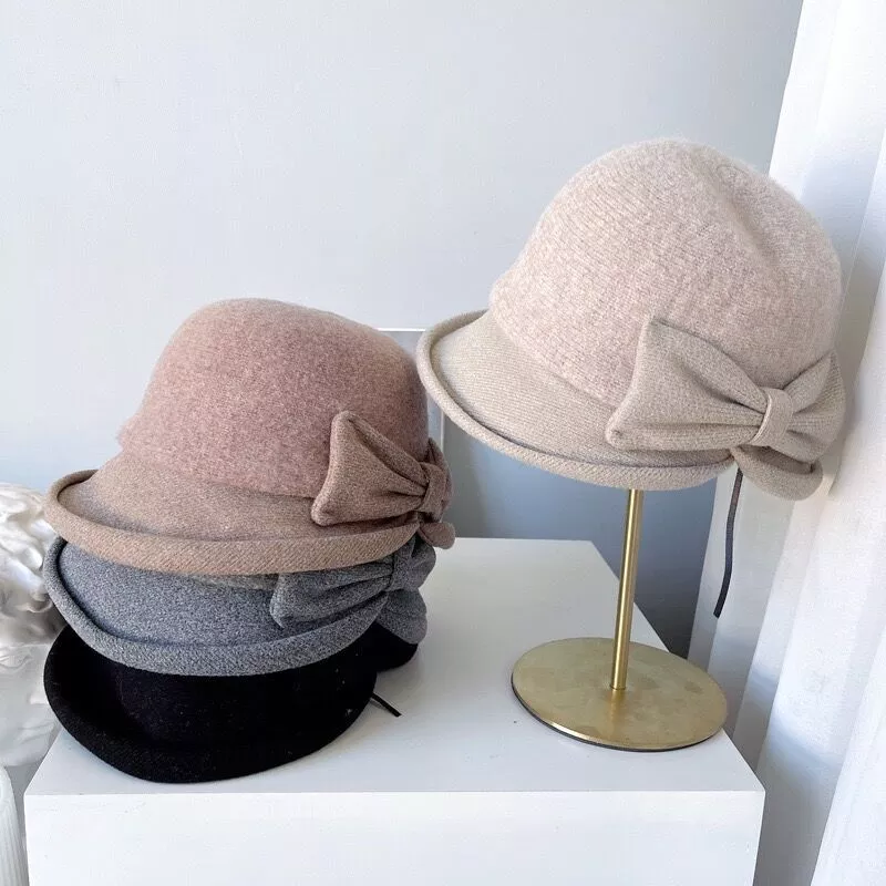 Chapeau Melon Cloche Femme Épais Hiver – Image 3