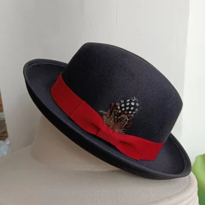 Chapeau Melon Fedora Plume