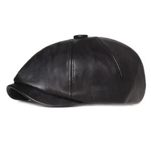Casquette Gavroche Cuir Authentique
