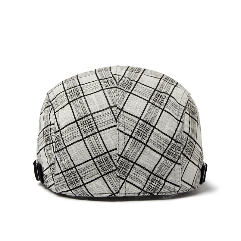 Béret Homme Réglable en Coton avec Motif Carreaux - Pixel – Image 5