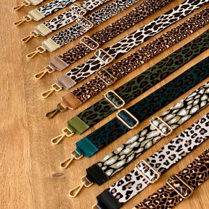 Sangle / Bandoulière Léopard et cuir - GLEN