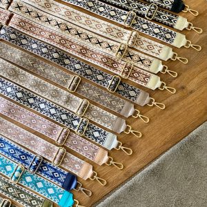 Sangle / Bandoulière en cuir irisé pour sacs/ bananes - JOEY (losanges fins)